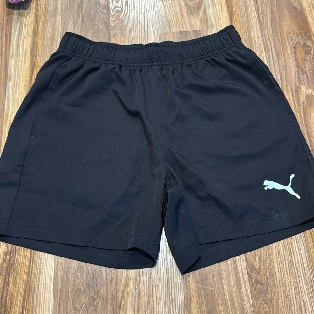 Puma men boy shorts black workout run light weight medium